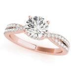 rose gold twisted diamond engagement ring
