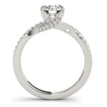 side view of twisted band diamond engagement ring