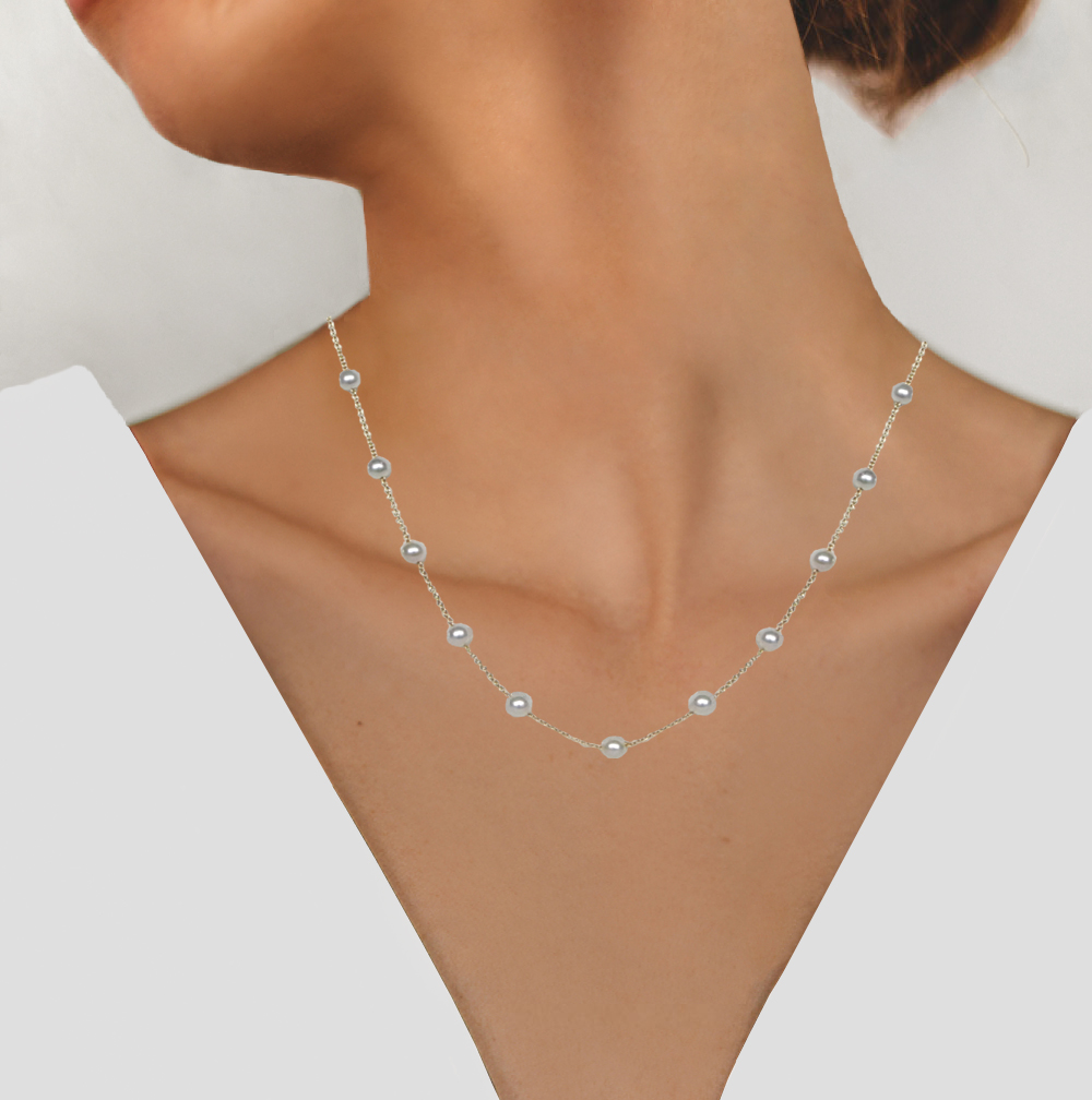 Tip Cup Pearl Necklace | Kloiber Jewelers