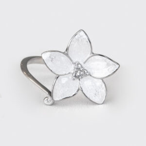 sterling silver white flower ring