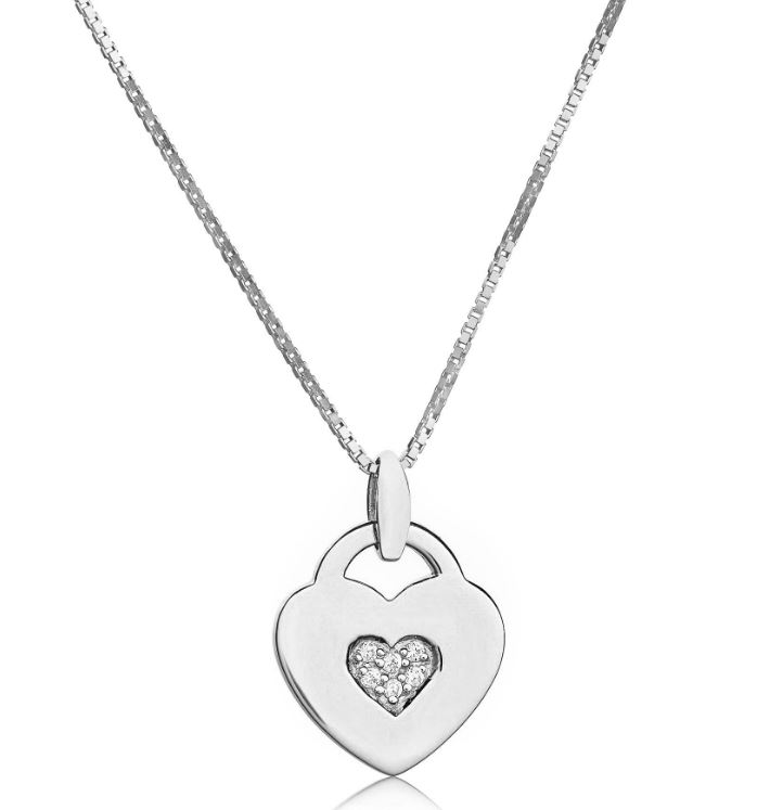 white sapphire heart pendant
